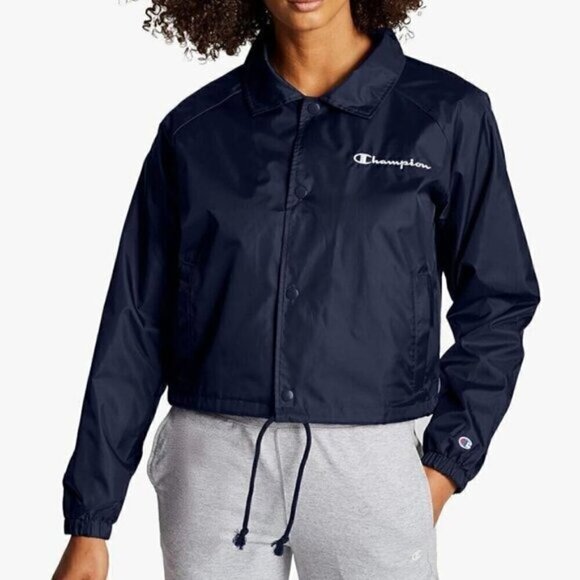 NWT Champion Blue Long Sleeve Wind Breaker Sport Jacket Size Small - Picture 1 of 5
